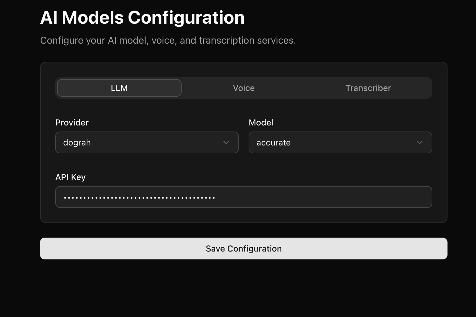 Model Configuration